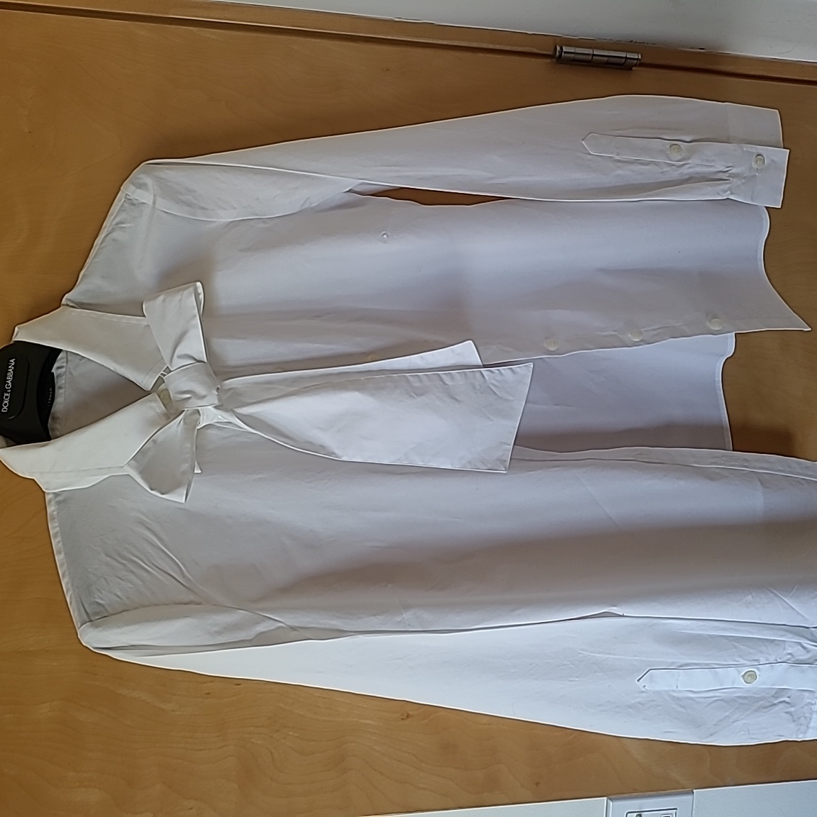 Y2k Elie Tahari Button-Down Dress Shirt W Bow Tie Sz S